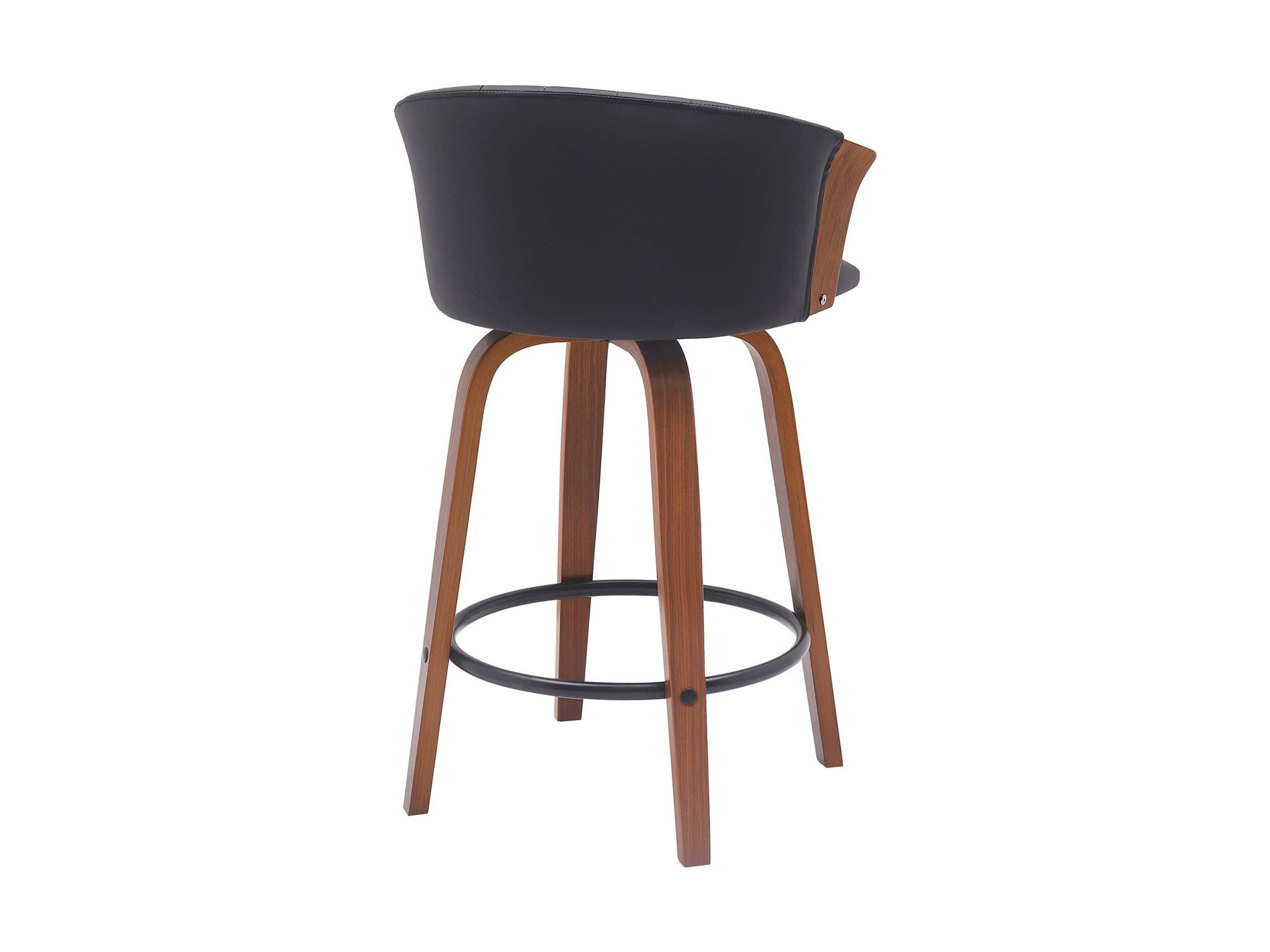 Diana - Swivel Walnut Wood Faux Leather Counter Stool