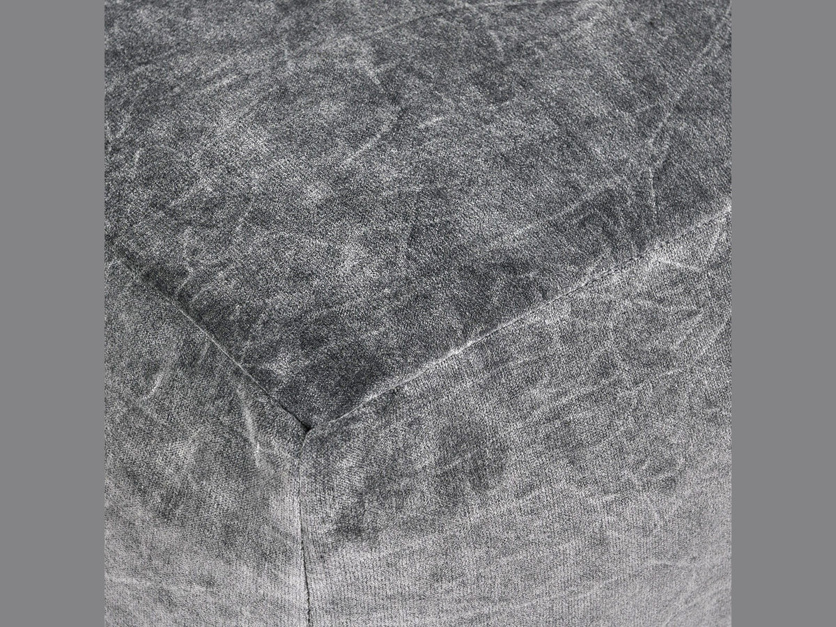Heirloom - Velvet Pouf - Stone Gray