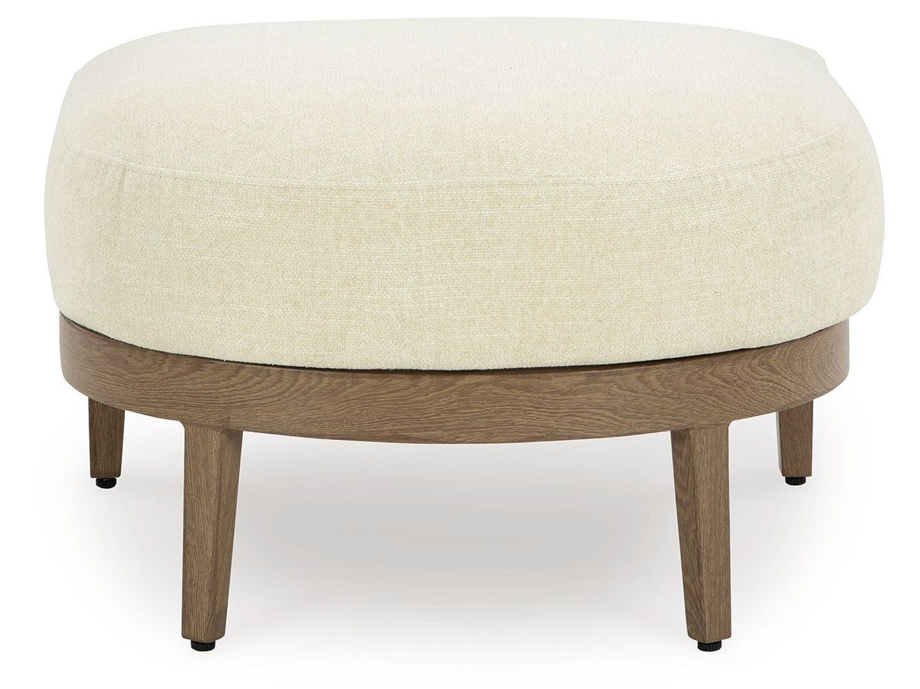 Serene Bay - Ottoman With Cushion - Dark Brown / White