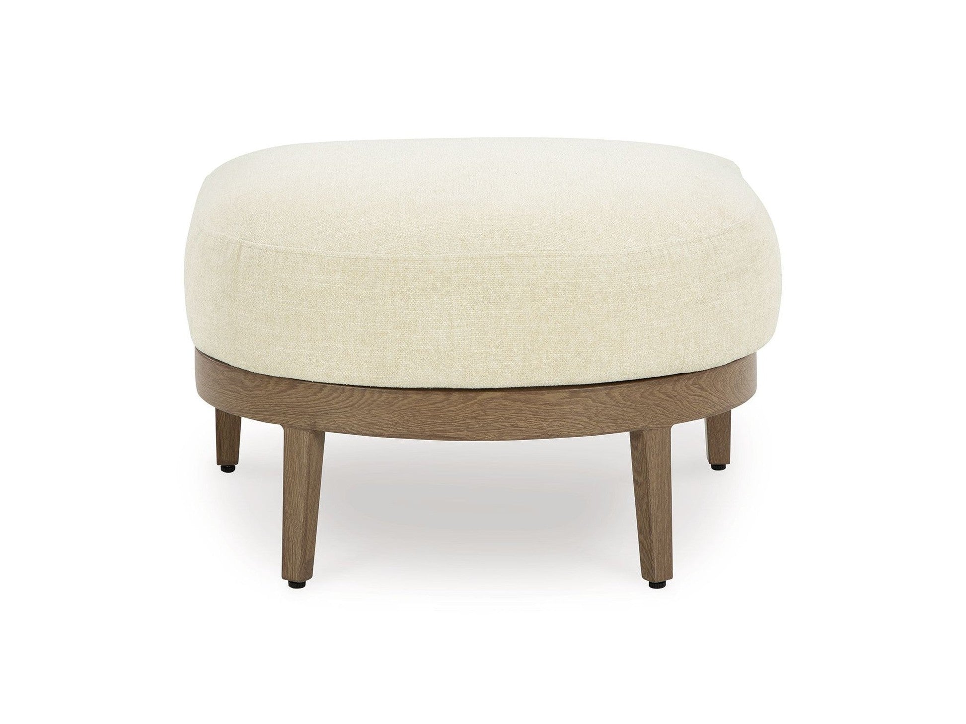 Serene Bay - Ottoman With Cushion - Dark Brown / White