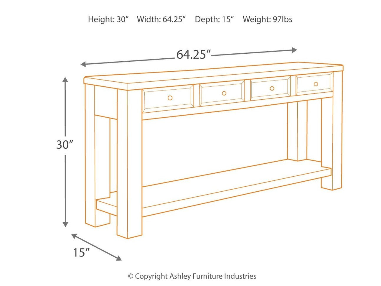 Gavelston - Sofa Table - Black