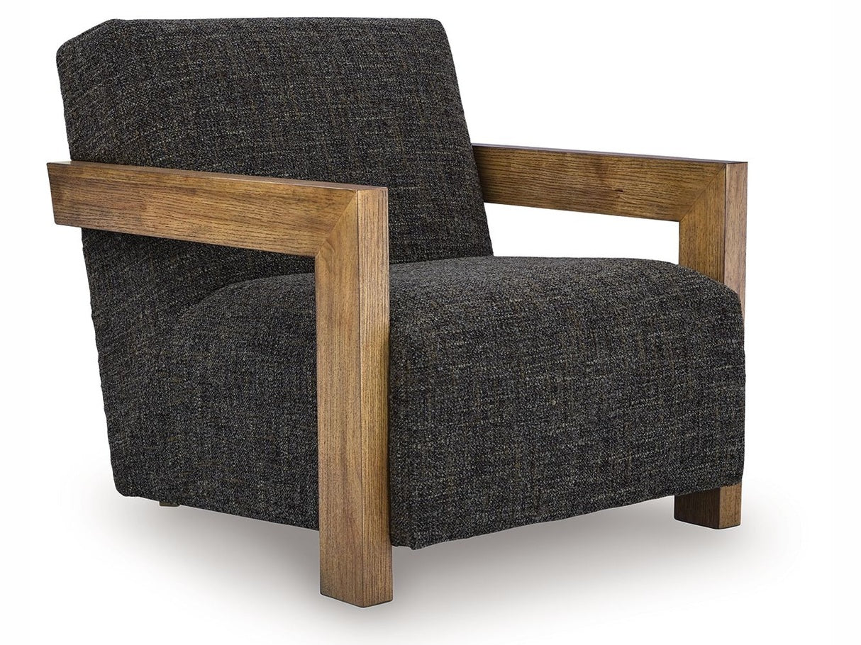 Dorney - Accent Chair - Charcoal / Brown