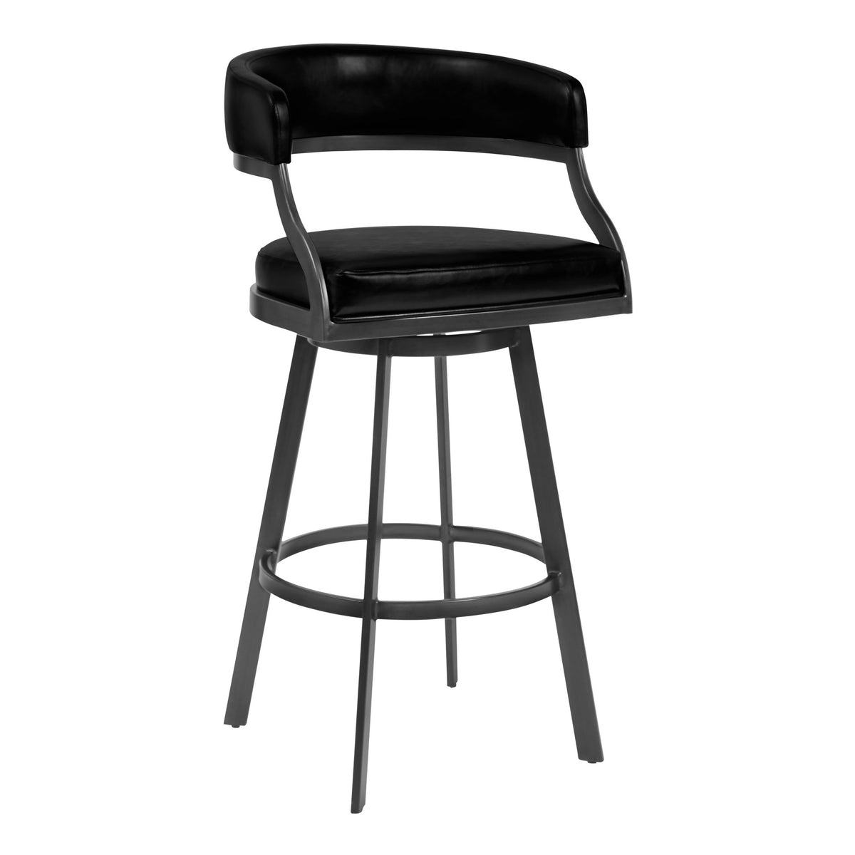 Saturn - Counter Height Bar Stool - Vintage Black