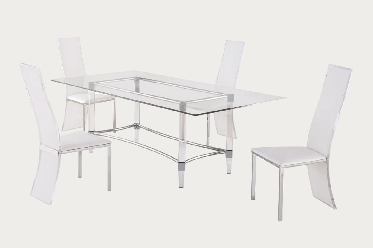 4038 Dining Table with 4 Layla Side Chairs by Chintaly
