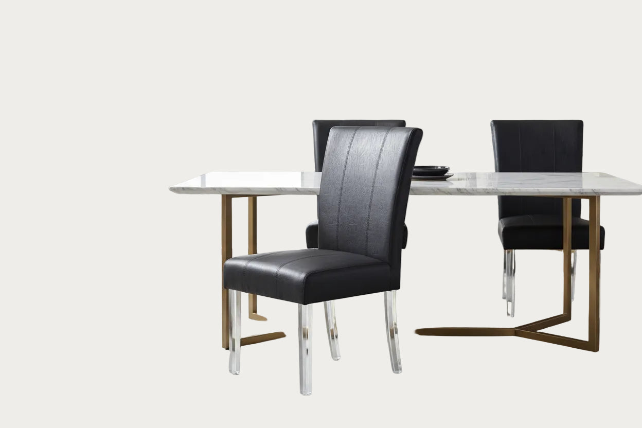 4038 Contemporary Curved Flare-Back Parson Side Chair, Set of 2