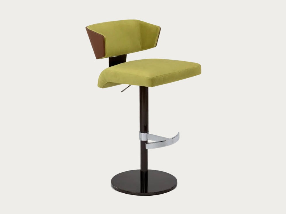 Elite Modern Costa Swivel bar stool with a black base on a white background.