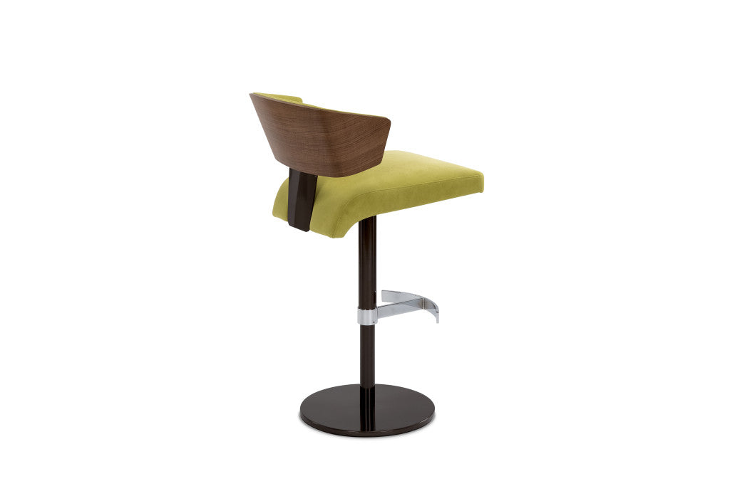 Elite Modern Costa Swivel Bar Stool with Wood Back