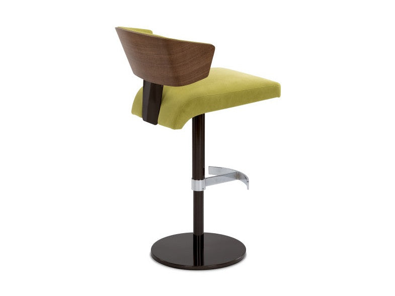 Elite Modern Costa Swivel Bar Stool with Wood Back