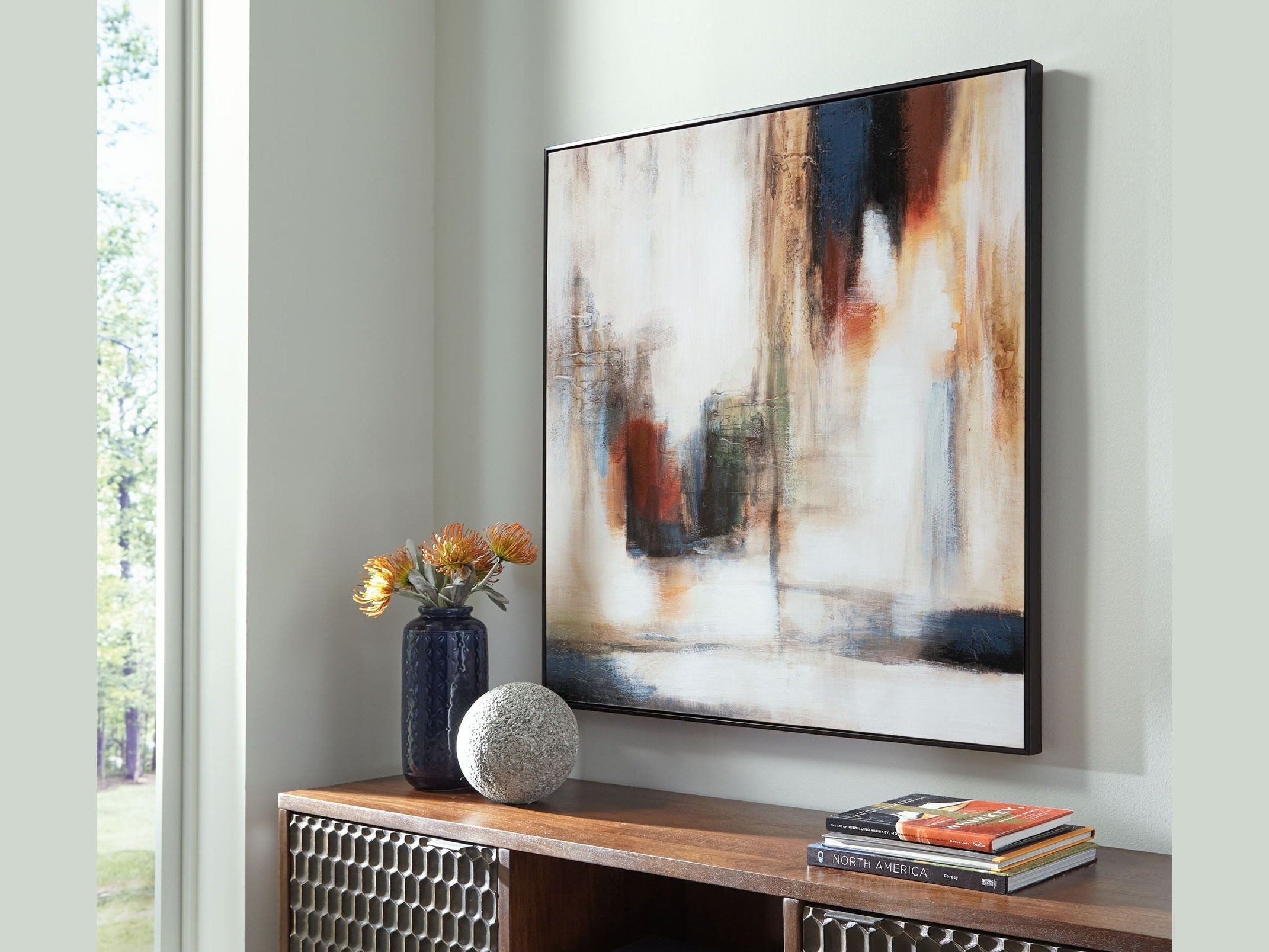 Pigeonford - Wall Art - White / Teal / Gold