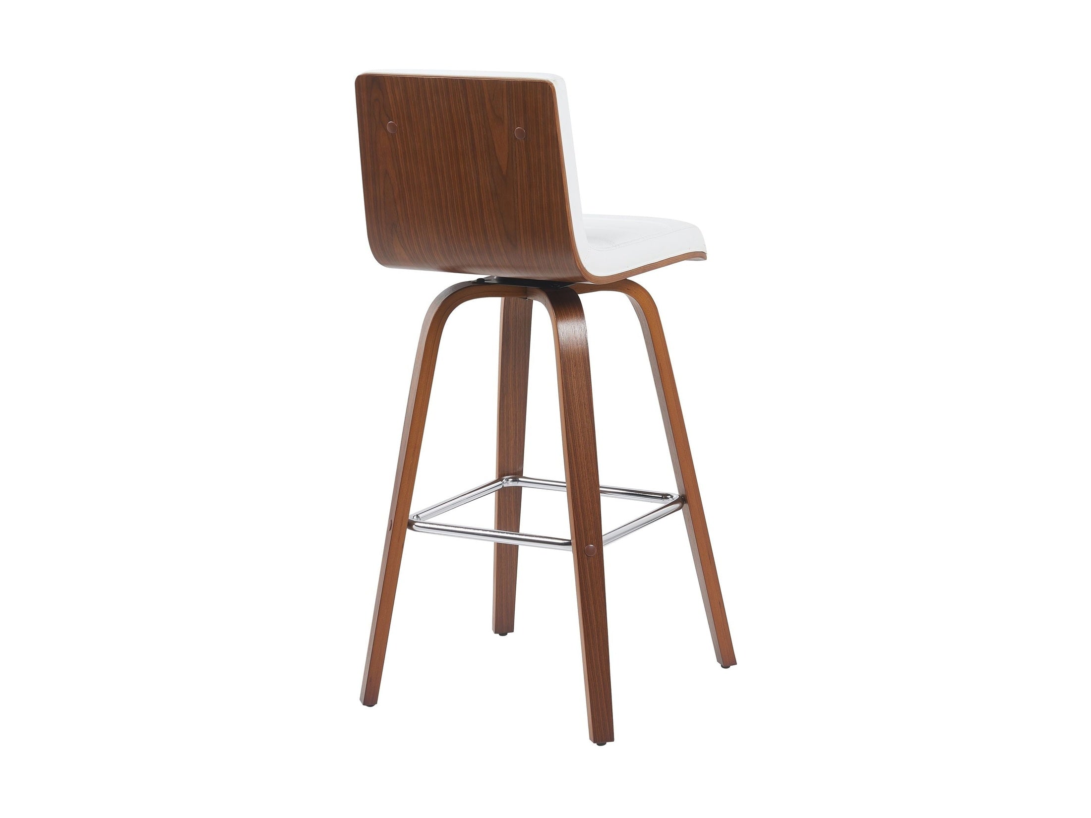 Vienna - Modern Swivel Bar Height Stool - Walnut Finished Wood Frame