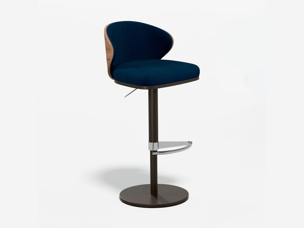 Elite Modern Seville Swivel Bar Stool with Wood Back