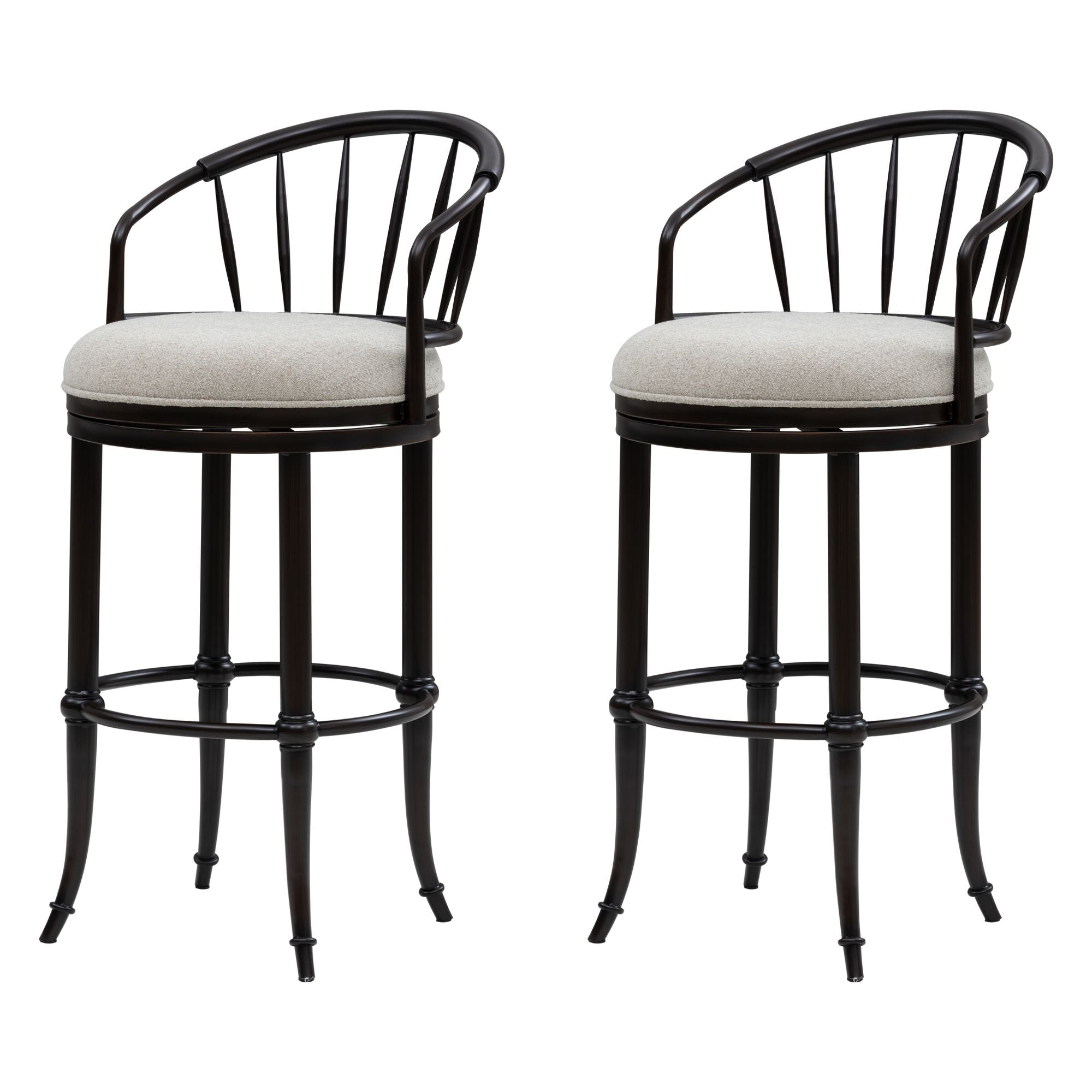 Luther - Commercial Grade Steel Frame Fabric Upholstered Swivel Bar Height Barstool