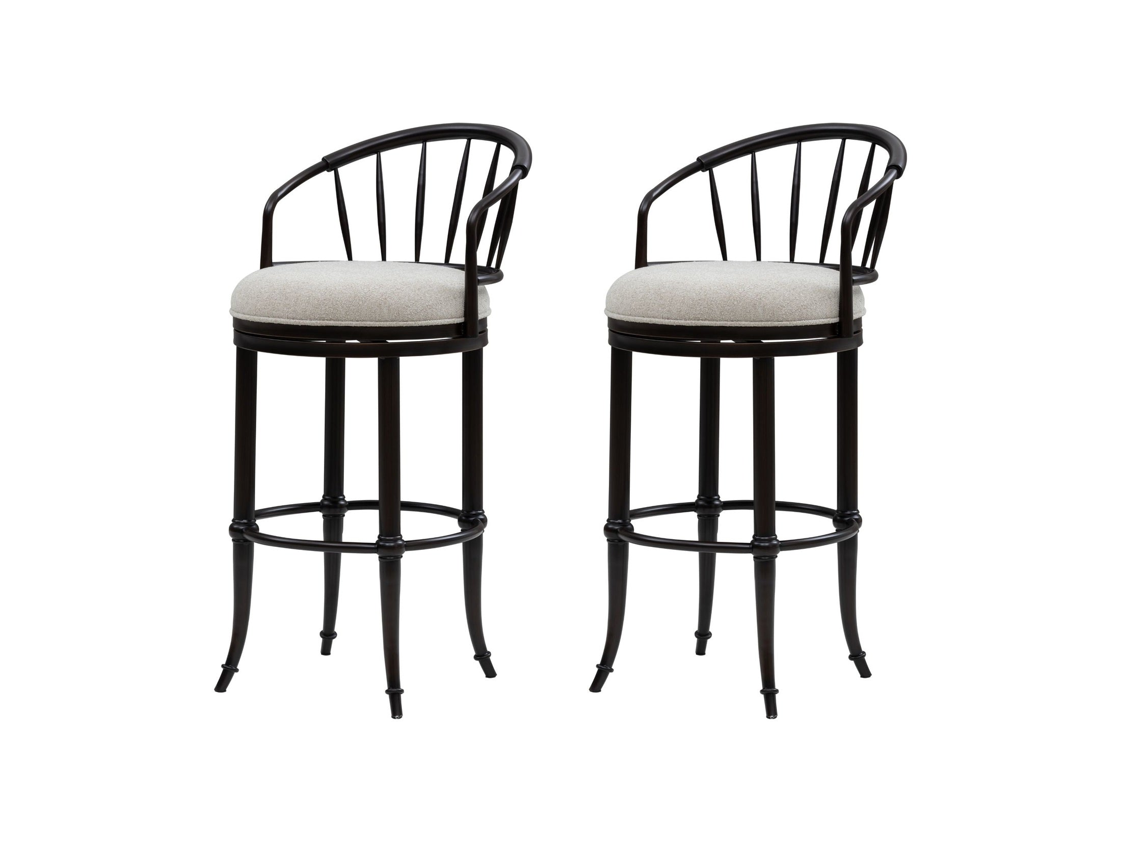Luther - Commercial Grade Steel Frame Fabric Upholstered Swivel Bar Height Barstool
