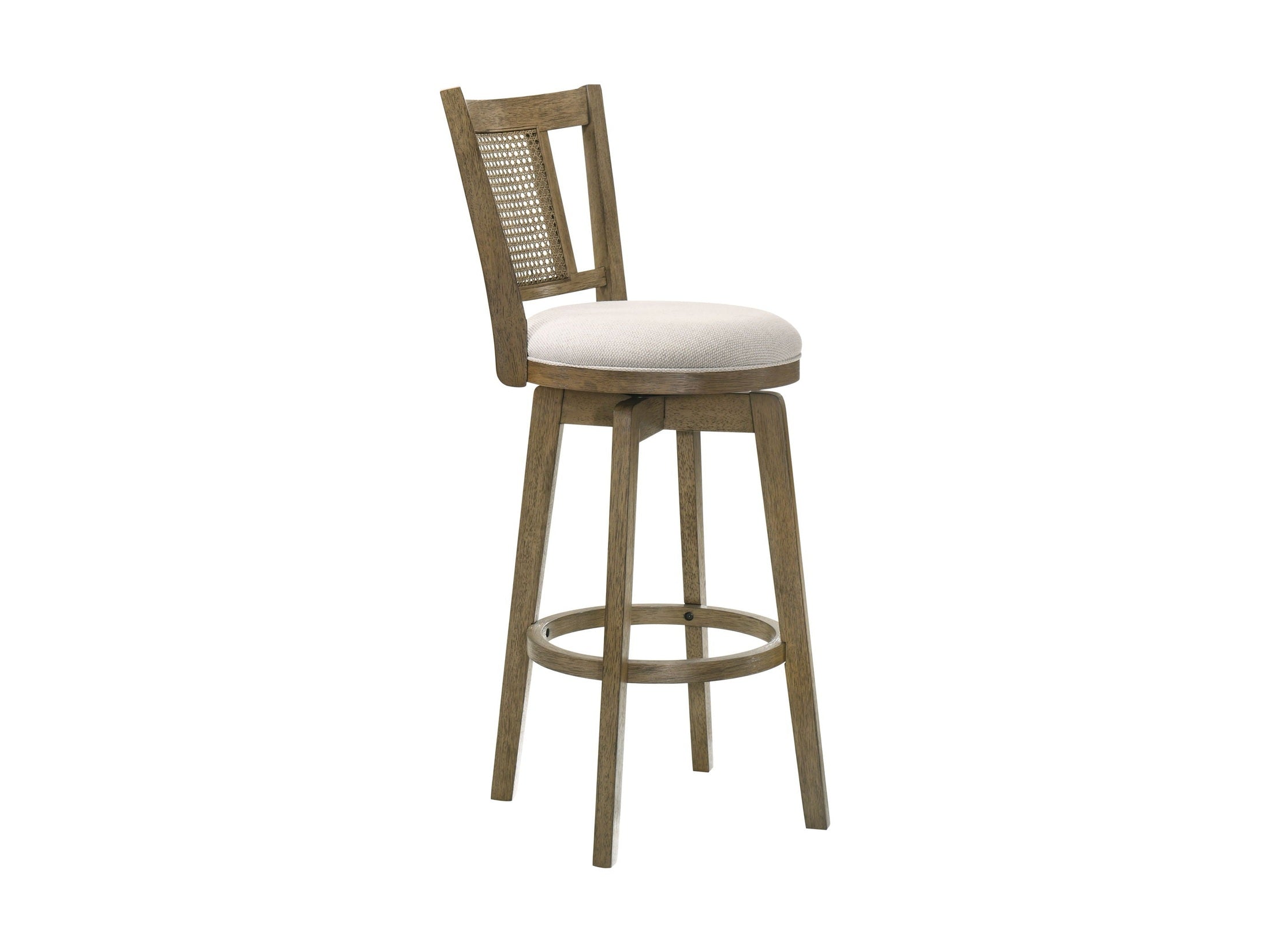 Isla - 30" Putty Brown Bar Height Rubberwood Swivel Barstool