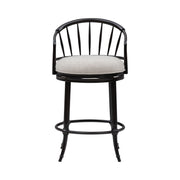Luther - Commercial Grade Steel Frame Fabric Upholstered Swivel Counter Height Barstool