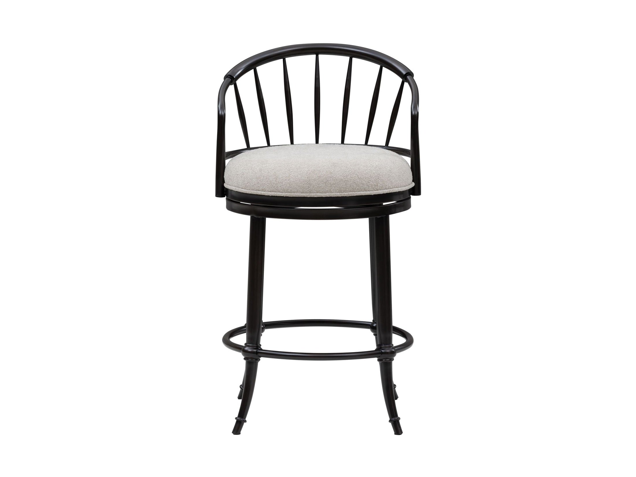 Luther - Commercial Grade Steel Frame Fabric Upholstered Swivel Counter Height Barstool