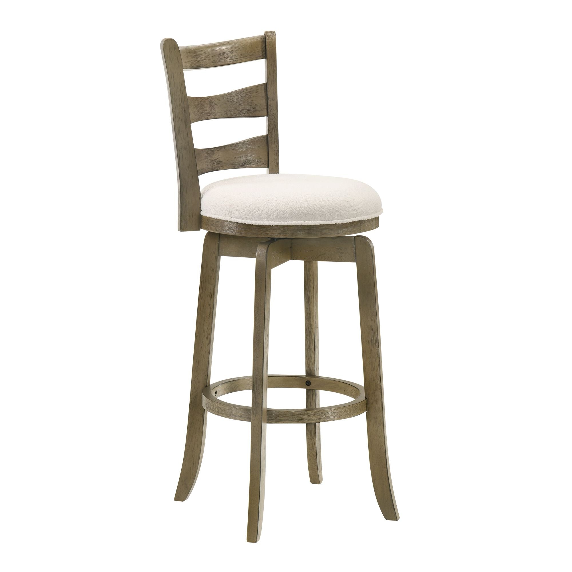 Melindra - Modern Farmhouse Swivel Wood Bar Height Kitchen Bar Stool