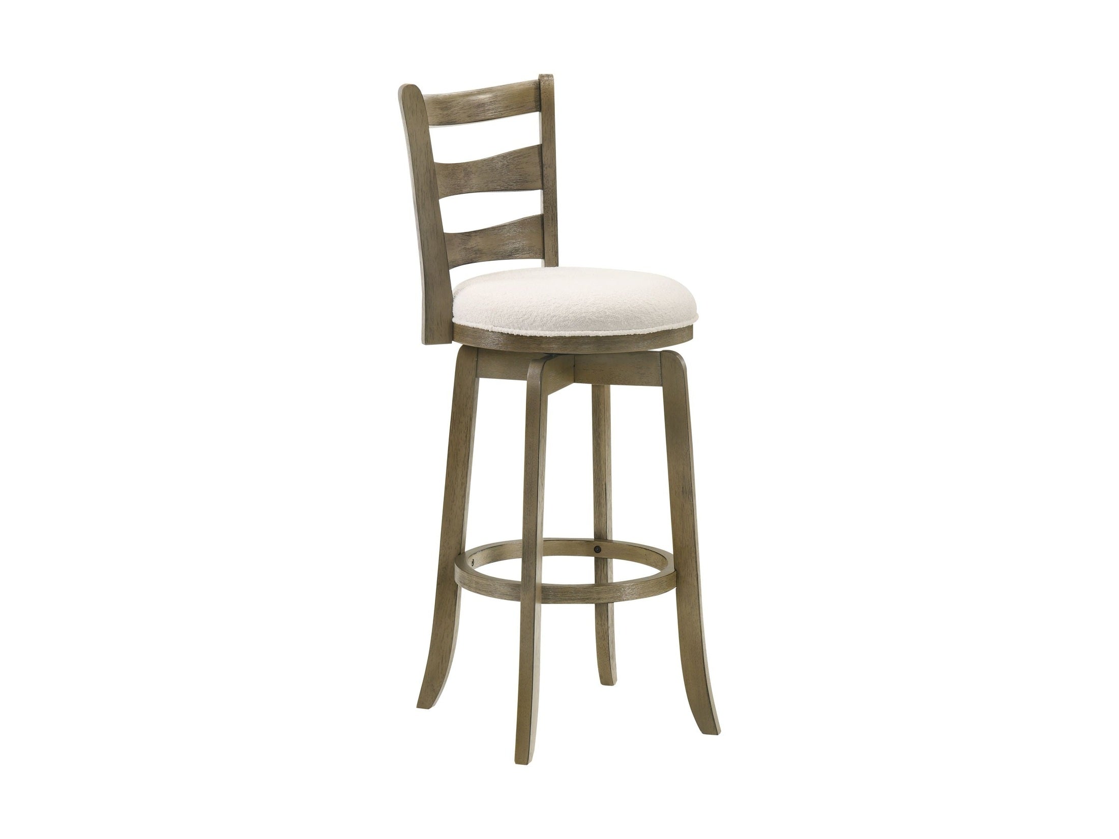 Melindra - Modern Farmhouse Swivel Wood Bar Height Kitchen Bar Stool