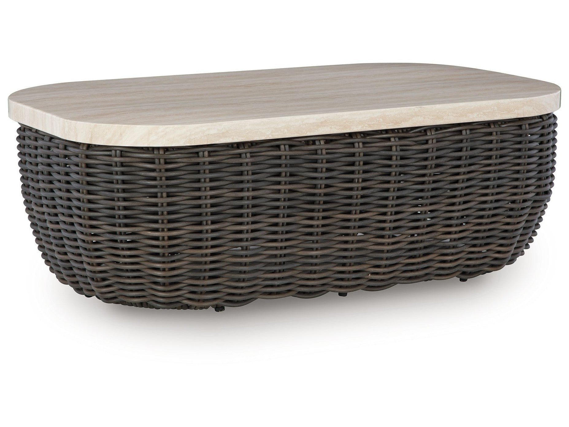 Kimora - Rectangular Cocktail Table - Beige / Dark Brown