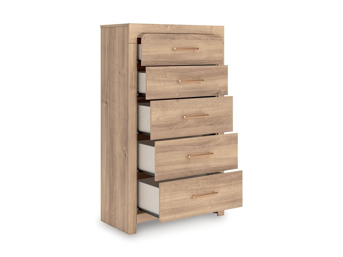 Kinlanni - Five Drawer Chest - Tan