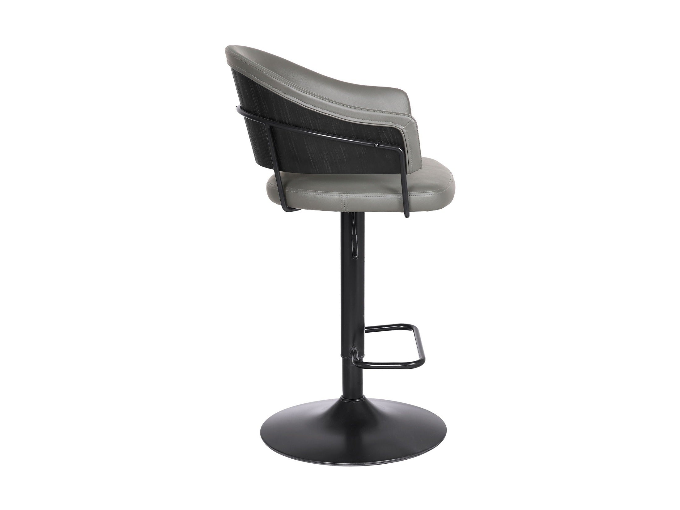 Brody - Adjustable Height Swivel Metal Base Bar Stool - Gray / Black