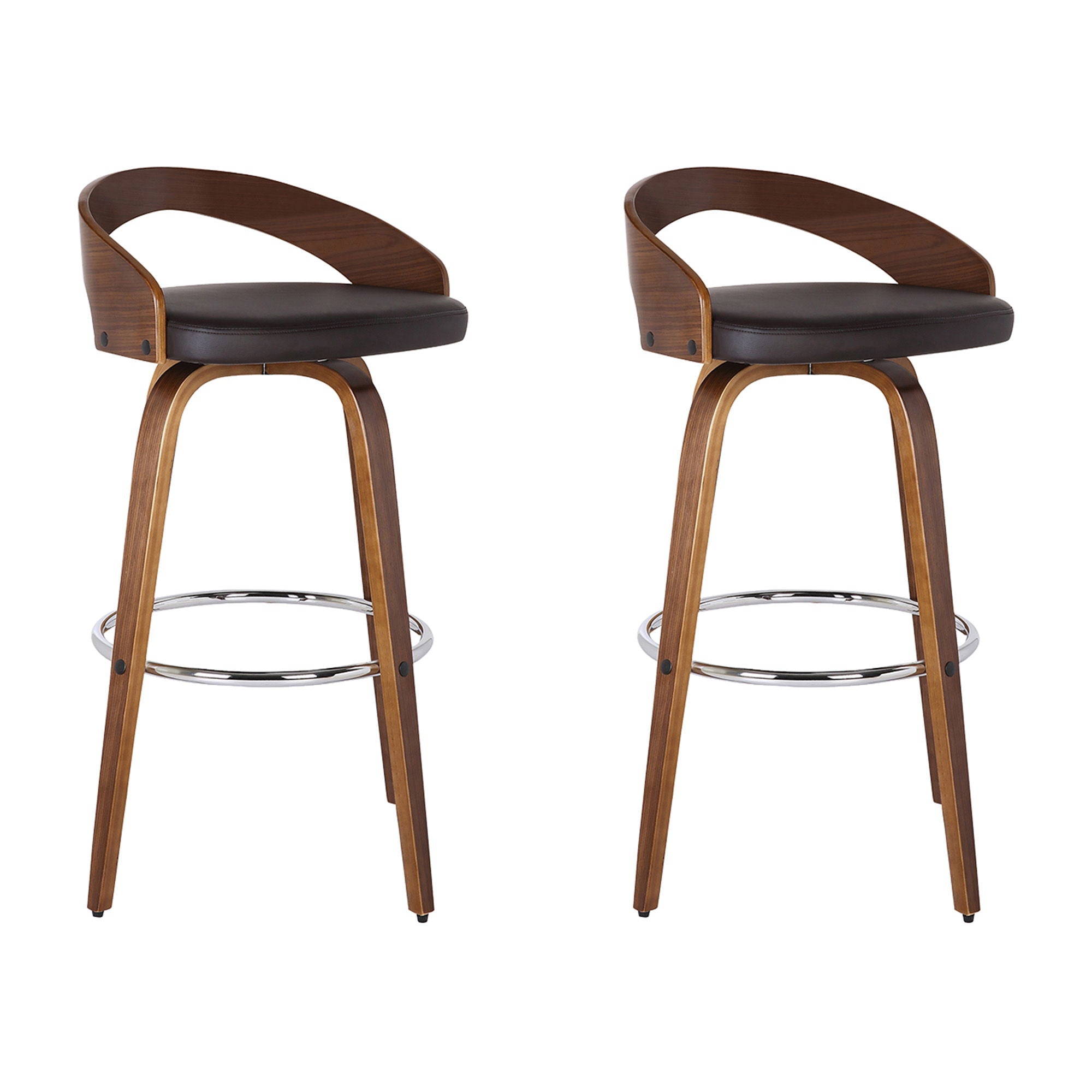 Sonia - 30" Bar Height Swivel Bar Stool - Walnut Wood