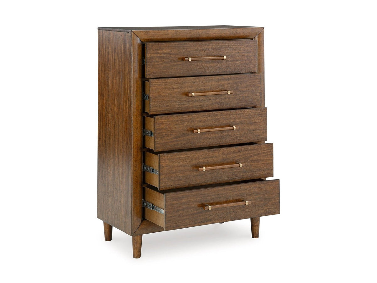 Lyncott - Five Drawer Chest - Brown