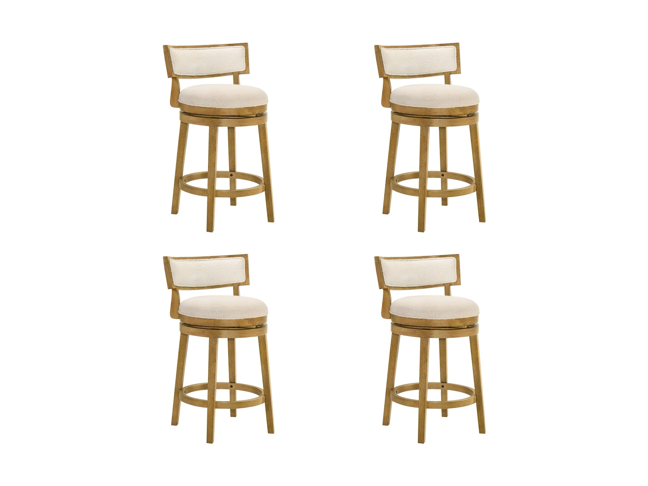 Noely - Modern Farmhouse Swivel Wood Counter Height Kitchen Bar Stool
