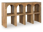 Luzmanacy - Console Sofa Table - Natural Brown