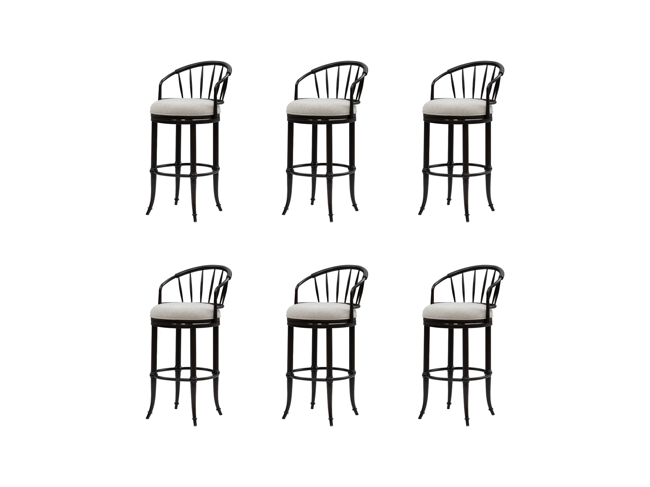 Luther - Commercial Grade Steel Frame Fabric Upholstered Swivel Bar Height Barstool