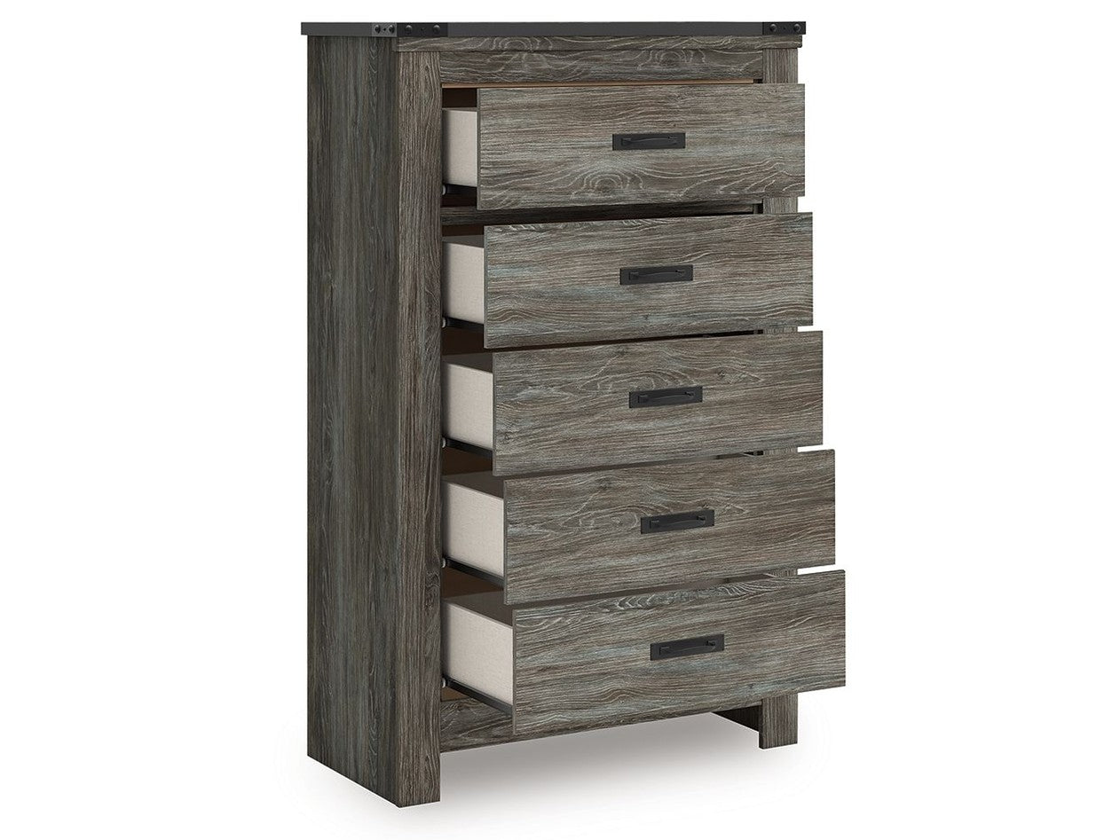 Frandern - Five Drawer Chest - Gray