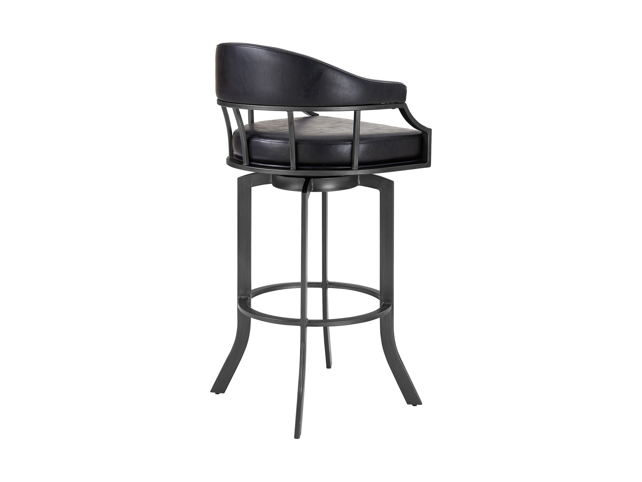 Pharaoh - Swivel Faux Leather Bar Stool - Mineral Finish