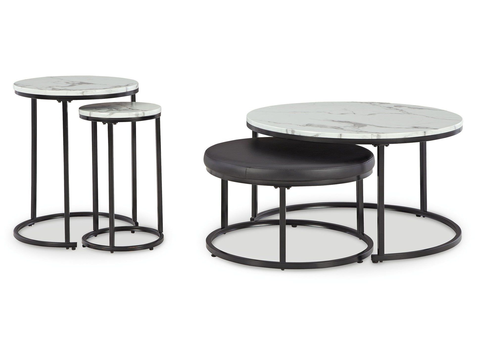Jusmour - Occasional Nesting Table (Set of 4) - Black / White