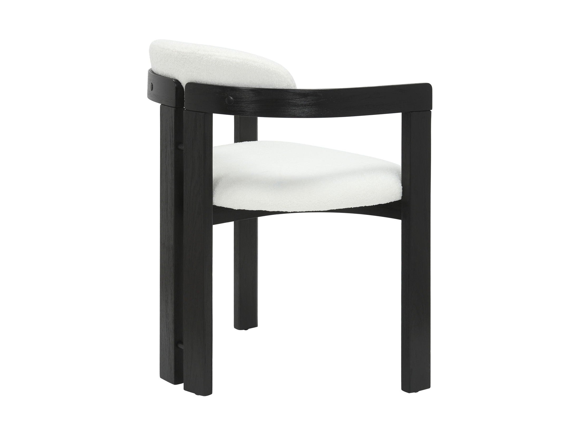 Jazmin - Curved Back Wood Dining Chair With Boucle Fabric Seat Set