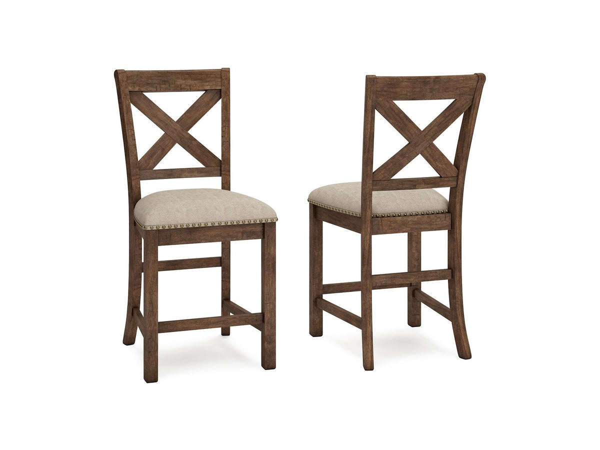 Moriville - Upholstered Barstool (Set of 2) - Beige