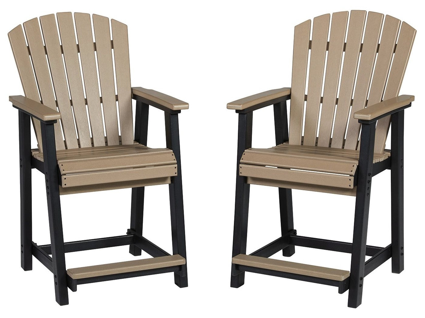 Fairen Trail - Barstool (Set of 2) - Black / Driftwood