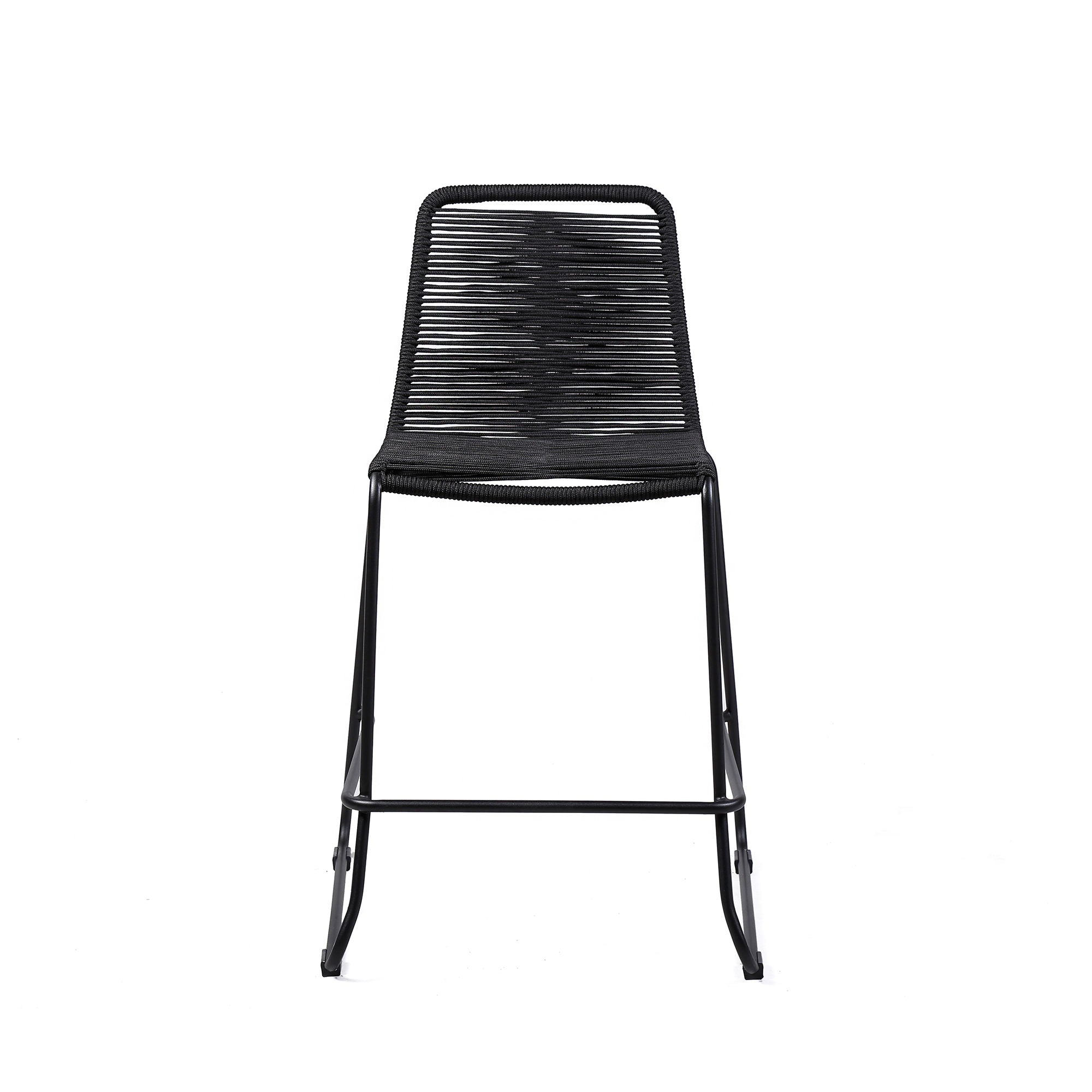 Shasta - 26" Outdoor Metal And Rope Stackable Barstool