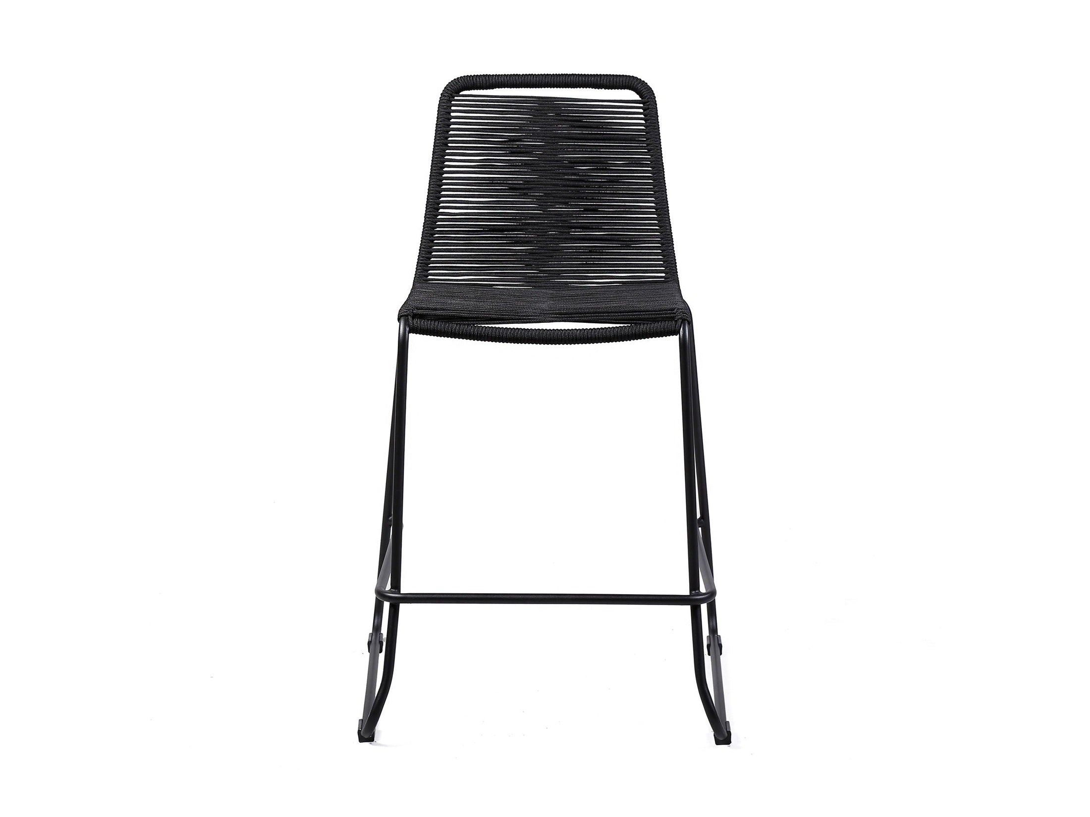 Shasta - 26" Outdoor Metal And Rope Stackable Barstool