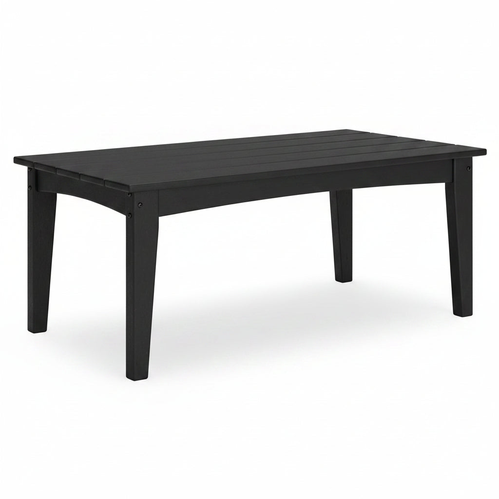 Hyland Wave black rectangular outdoor table on a white background.