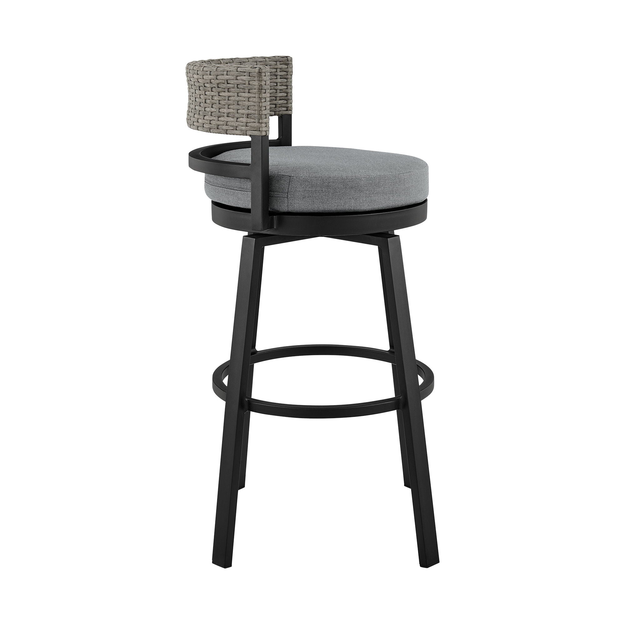 Encinitas - 5 Piece Bar Outdoor Patio Table Set With Cushions - Gray