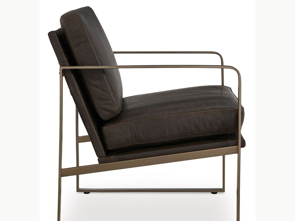Bradett - Accent Chair - Dark Brown / Gold Finish