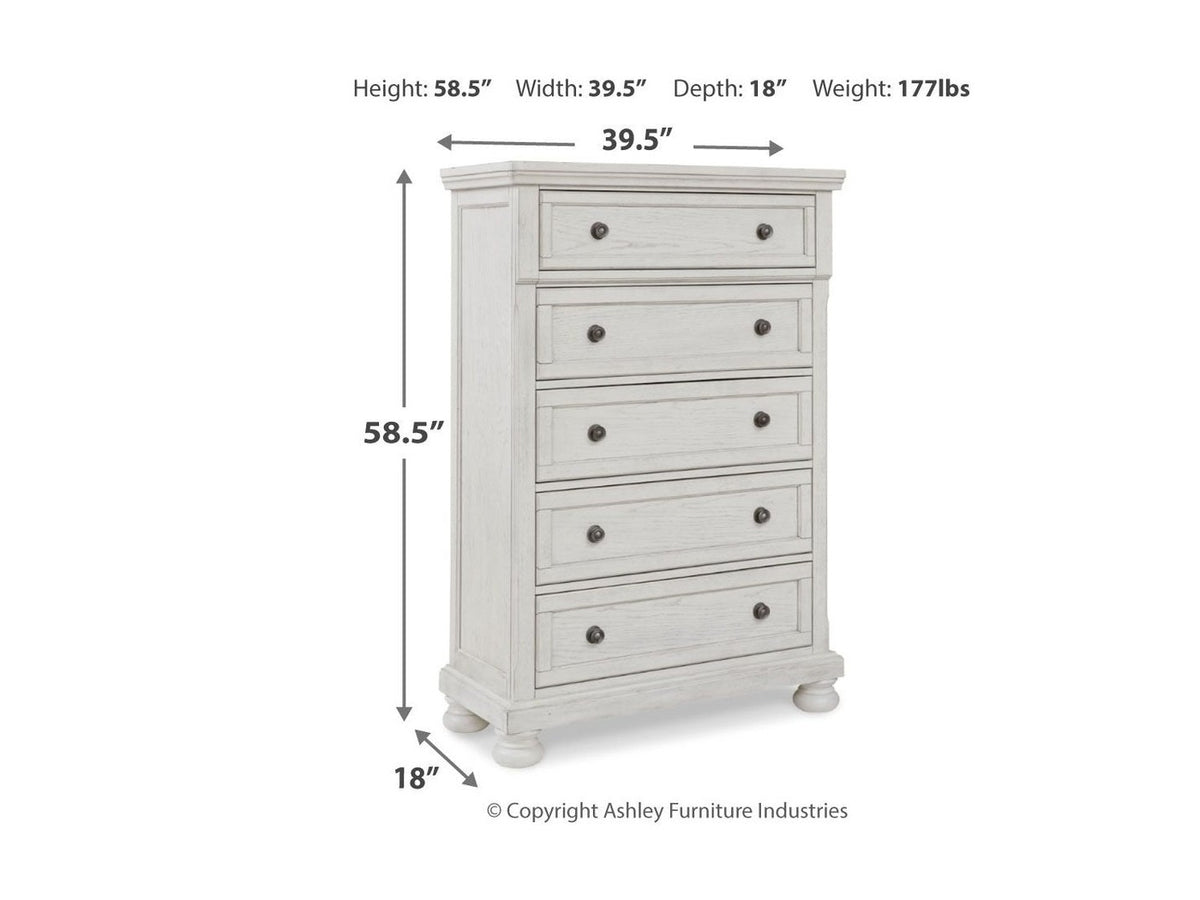 Robbinsdale - Five Drawer Chest - Antique White