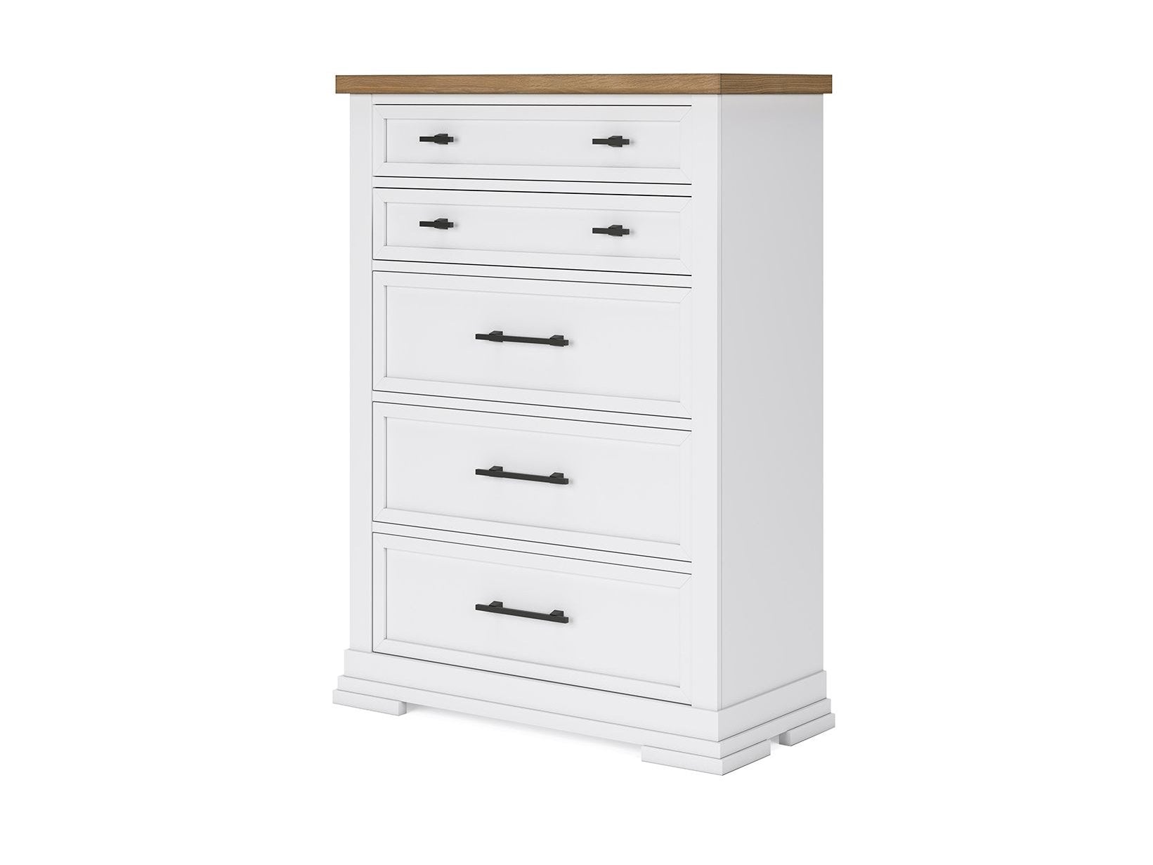 Ashbryn - Five Drawer Chest - White / Natural
