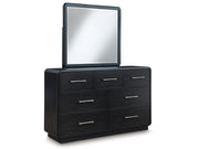 Rowanbeck - Dresser And Mirror - Black