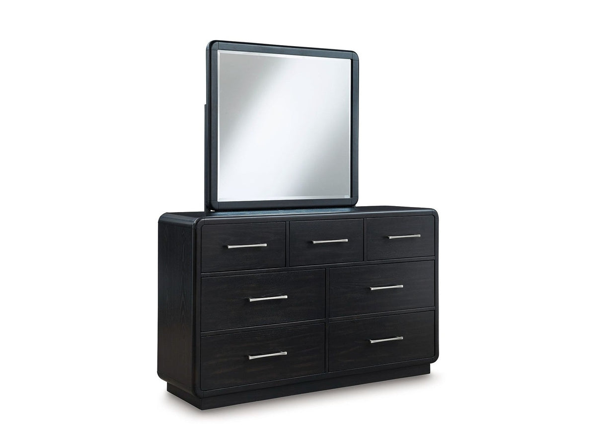 Rowanbeck - Dresser And Mirror - Black