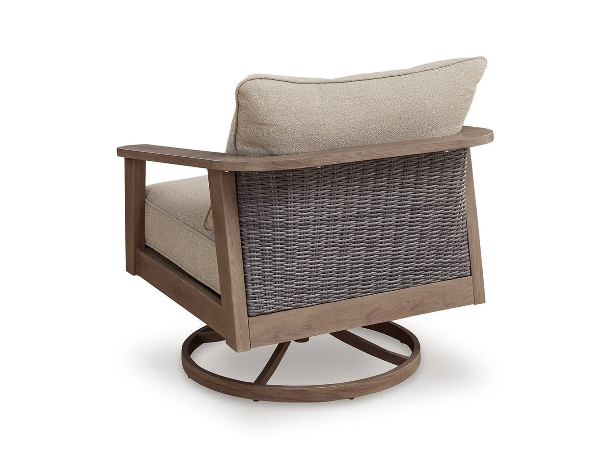 Harmony Headlands - Swivel Lounge With Cushion - Natural / Gray