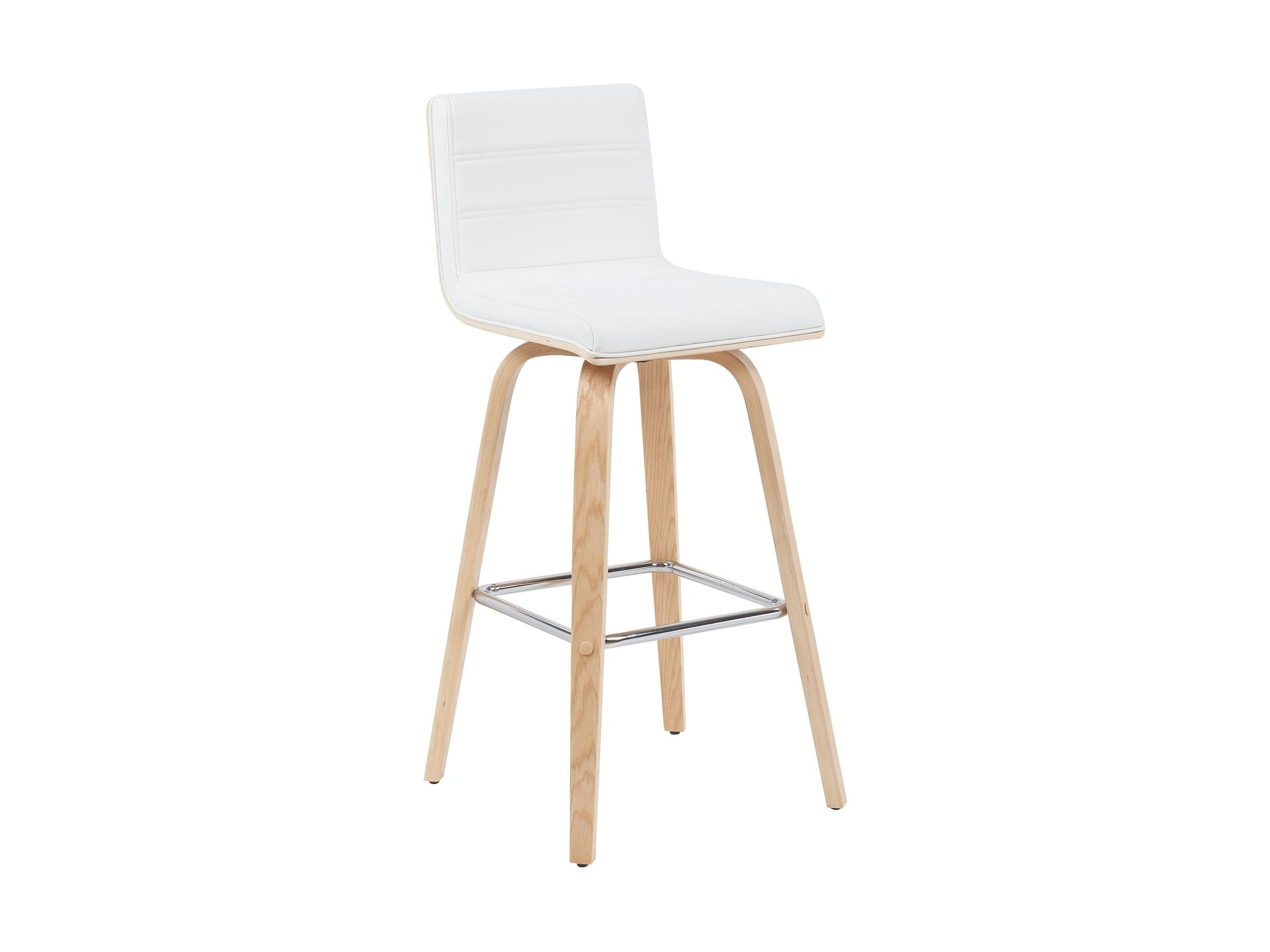 Vienna - Modern Swivel Bar Height Stool - Patterned Oak Wood Frame