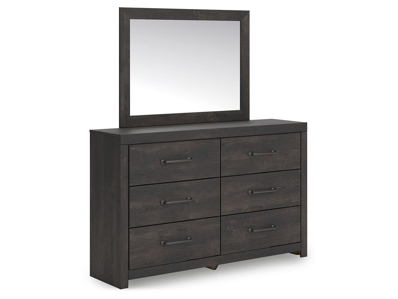 Delmorta - Dresser And Mirror - Dark Gray