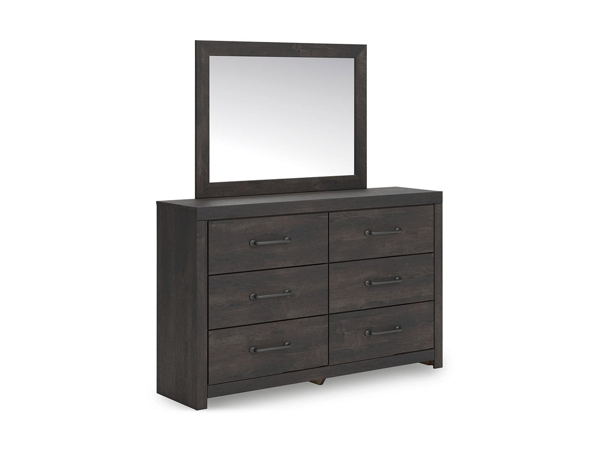 Hollivern - Dresser And Mirror - Dark Gray