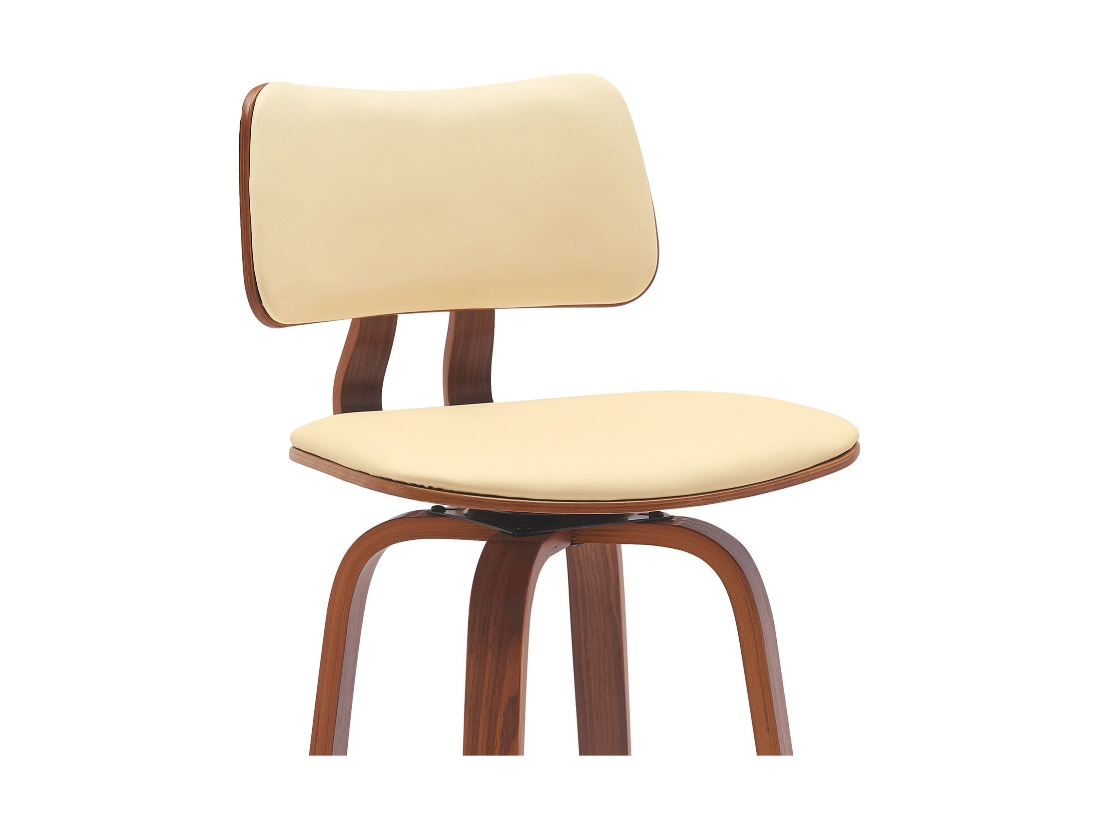 Pico - Swivel Walnut Wood Faux Leather Stool